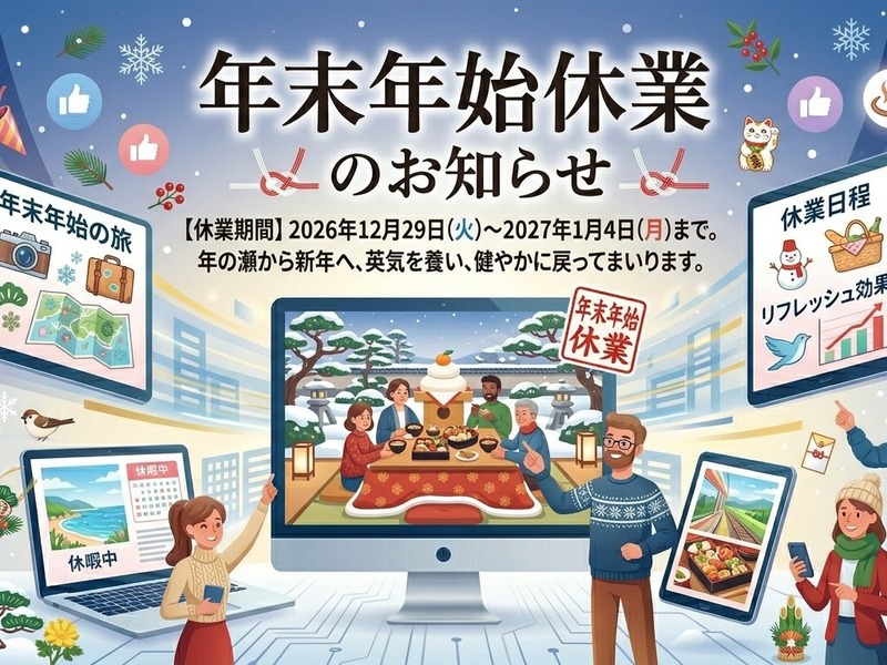 年末年始休業のお知らせ